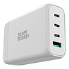 Silver Monkey SMA152 130W GaN töltő 3xUSB-C PD USB-A QC 3.0 levehető tápkábellel - fehér