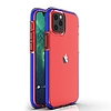 Spring Case átlátszó TPU gél védőburkolat színes kerettel iPhone 12 mini sötétkékhez