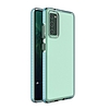 Spring Case átlátszó TPU gél védőburkolat színes kerettel Samsung Galaxy A72 4G világoskékhez