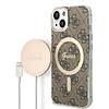 Szett Guess GUBPP14MH4EACSW Case+ Töltő iPhone 14 Plus 6.7" barna/barna kemény tok 4G Print MagSafe