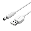 Tápkábel USB 2.0 - DC 5,5 mm hordós jack 5 V Vention CEYWG 1,5 m fehér