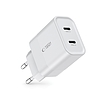 Tech-Protect C20W töltő 2x USB-C PD 20W - fehér