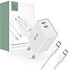 Tech-Protect C35W 2x USB-C PD 35W töltő USB-C / USB-C kábellel - fehér