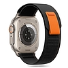 Tech-Protect Nylon Stripe Apple Watchhoz 6/7/8/9/10/SE/Ultra 1/2 (44/45/46/49 MM) - fekete és narancs