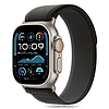 Tech-Protect Nylon Stripe Apple Watchhoz 6/7/8/9/10/SE/Ultra 1/2 (44/45/46/49 MM) - fekete és narancs