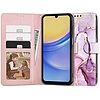 Tech-Protect pénztárca tok Samsung Galaxy A15 4G / 5G telefonhoz - rózsaszín márvány