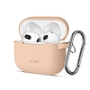 Tech-Protect szilikon horgos tok Apple AirPods 3-hoz - bézs