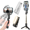 Techsuit - Gimbal Mini Selfie Stick (L09) - Bluetooth távirányító, stabil állványtartó és telefon stabilizátor, 72 cm - fekete (KF2311042)