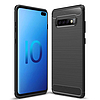 Techsuit - karbon szilikon - Samsung Galaxy S10 Plus - fekete (KF23386)