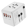 Techsuit - utazási adapter (HHT904) - PD20W, 2 x USB, 2 x Type-C, EU, UK, AUS, US - fehér