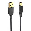 Töltőkabel USB 2.0-USB-C között CTFBF LED 3A 1m, fekete (CTFBF)