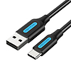 Töltőkábel USB-A 2.0 - USB-C Vention COKBC 0,25 m, fekete (COKBC)