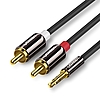 Ugreen audiokábel 3,5 mm-es mini jack - 2RCA 3m fekete (10590)