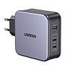 UGREEN CD289 táptöltő, 2x USB-C, 1x USB-A, GaN, 140 W, 2 m kábel, ezüst (90549)