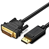 UGREEN DP103 DisplayPort - DVI kábel, FullHD, egyirányú, 2m, fekete (10221)