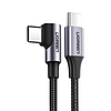 Ugreen ferde kábel USB Type C - USB Type C Tápellátás 60 W 20 V 3 A 2 m fekete-szürke kábel (US255 50125)