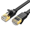 Ugreen lapos kábel Internet hálózati kábel Ethernet Patchcord RJ45 Cat 7 STP LAN 10 Gbps 3 m fekete (NW106 11262)