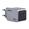 Ugreen Nexode Pro 45W fali töltő, 2x USB-C szürke (35008)