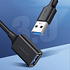 Ugreen USB-A (dugasz) - USB-A (aljzat) adapter hosszabbító kábel USB 3.0 5Gb/s 0.5m fekete (US129)