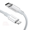 UGREEN USB-C-Lightning töltőkábel, PD 3A, 0,5 m, fehér (60747)