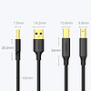 Ugreen USB Type B nyomtatókábel (dugasz) - USB 2.0 (dugasz) 480 Mbps 1 m fekete (US135 20846)