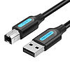 USB 2.0 A dugasz-USB-B apa kábel ferritmaggal Vention COQBL 10m fekete PVC