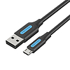 USB 2.0 A - Micro-B 3A kábel 3 m Vention COLBI fekete