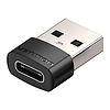 USB 2.0 dugó - USB-C aljzat adapter Vention CDWB0 fekete PVC