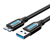 USB 3.0 A apa-Micro-B dugasz kábel Vention COPBC 0,25m fekete PVC