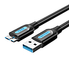 USB 3.0 A - Micro-B kábel Vention COPBD 0,5 m Fekete PVC