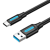 USB 3.0 A-USB-C kábelszellőző COZBH 2 m fekete PVC