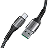 USB-A 3.1-USB-C gyorstöltő kábel Lention CB-ACE-6A1M, 6A, 10 Gbps, 0,5 m fekete (CB-ACE-6A0.5MGRY-DS)