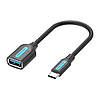 USB-C 3.1 dugó - USB-A csatlakozó OTG kábel Vention CCVBB 0,15 m, fekete, PVC