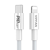 USB-C do Lightning Vipfan P01 kábel, 3A, PD, 1m, fehér (P01LT-1m)