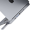 USB-C dokkolóállomás / Hub MacBook Pro 13" / 14" INVZI MagHub 12in2-hez SSD-tálcával, szürke (MH01-13)