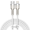 USB-C kábel a Lightning Baseus Cafule-hez, PD, 20 W, 2 m, fehér (CATLJK-B02)