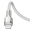 USB-C kábel a Lightning Baseus Cafule-hez, PD, 20 W, 2 m, fehér (CATLJK-B02)