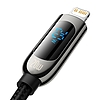 USB-C-Lightning Baseus kijelzőkábel, PD, 20 W, 2 m, fekete (CATLSK-A01)