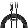 USB-C-Lightning Baseus kijelzőkábel, PD, 20 W, 2 m, fekete (CATLSK-A01)