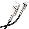 USB-kábel a Lightning Baseus Cafule-hez, 2,4A, 0,25 m, fekete (CALJK-01)