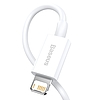 USB-kábel a Lightning Baseus Superior sorozathoz, 2,4A, 0,25 m, fehér (CALYS-02)