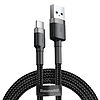 USB-USB-C kábel Baseus Cafule 2A 2m, szürke-fekete (CATKLF-CG1)