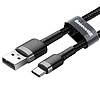 USB-USB-C kábel Baseus Cafule 2A 2m, szürke-fekete (CATKLF-CG1)