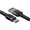 USB-USB-C kábel Baseus Cafule Huawei SuperCharge, QC 3.0, 5A 1m, fekete-szürke (CATKLF-PG1)