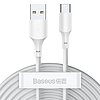 USB-USB-C kábel Baseus Simple Wisdom, 40W, 5A, 1,5m, fehér 2db. (TZCATZJ-02)