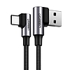 USB-USB-C kábel, ferde UGREEN US176, 3A, 1m, fekete (20856)