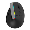 Vezeték nélküli függőleges egér Delux M618C 2.4G 1600DPI RGB, fekete (M618C Black)