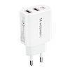 Wozinsky CWCUCW 30W USB-C / 2 x USB-A fali töltő - fehér