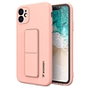 Wozinsky Kickstand Case iPhone 11 Pro Max rózsaszín szilikon tok állvánnyal