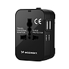 Wozinsky WUTWC utazási adapter univerzális 24W EU / US / AUS / UK / 2x USB-A - fekete